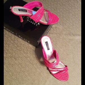 White House Black Market, pink heeled sandals